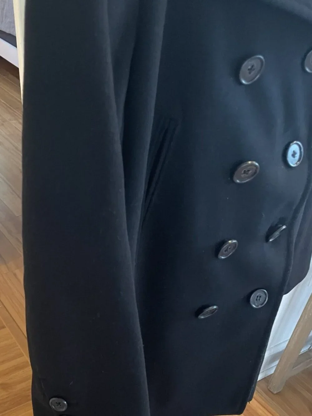J Crew Black Women's Wool Pea Coat Size Large